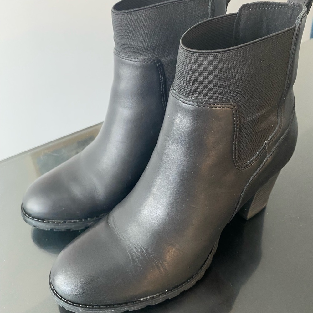 Black Leather Ankle Boots